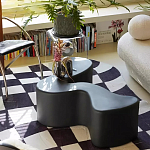 Дизайнерский журнальный стол чёрный изогнутой формы Alefy варинант исполнения - 1 | Loft Concept в Саратове