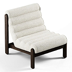 Кресло с деревянным каркасом и обивкой из белой ткани букле Medieval Furniture варинант исполнения - 1 | Loft Concept в Саратове