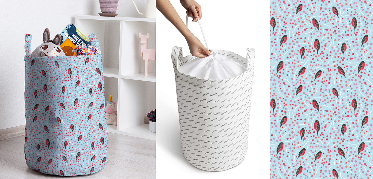 Корзина Bullfinches Pattern Basket Корзина Bullfinches Pattern Basket - Loft-Concept в Саратове