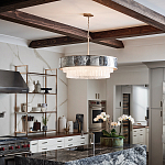 Люстра круглая с подвесками из текстурированного стекла молочного цвета Hinkley варинант исполнения - 8 | Loft Concept в Саратове