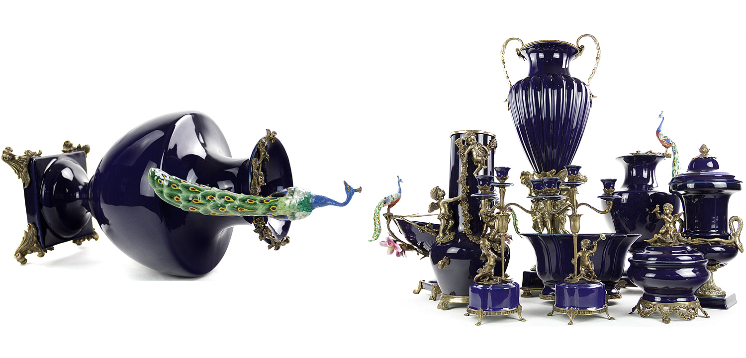 Ваза Selenia Blue Vase Peacock Ваза Selenia Blue Vase Peacock - Loft-Concept в Саратове
