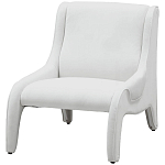 Дизайнерское кресло белое в мягкой велюровой обивке Granger Armchair White варинант исполнения - 1 | Loft Concept в Саратове