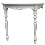 Консоль настенная полукруглая из массива бука с легкими потертостями White Provence варинант исполнения - 1 | Loft Concept в Саратове