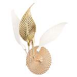 Бра с декоративными белыми и золотыми листьями на текстурном основании Wintery flovers варинант исполнения - 3 | Loft Concept в Саратове