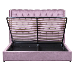 Кровать двуспальная фиолетовая с основанием из массива дерева с мягким изголовьем Velour Beds варинант исполнения - 3 | Loft Concept в Саратове