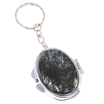 Зеркало брелок карманное двухстороннее из натурального камня Серафинит Stone Mirrors варинант исполнения - 1 | Loft Concept в Саратове