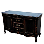 Буфет черного цвета с состаренным эффектом из массива березы с ящиками и дверцами Vintage варинант исполнения - 2 | Loft Concept в Саратове