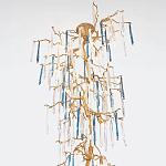 Люстра с голубыми и прозрачными подвесками в форме капель Blue Drop Chandelier варинант исполнения - 1 | Loft Concept в Саратове