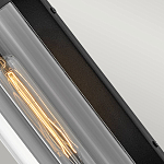 Настенный фонарь в индустриальном стиле с вытянутым цилиндрическим плафоном из прозрачного стекла и черным корпусом Hinkley варинант исполнения - 3 | Loft Concept в Саратове