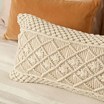 Чехол на подушку с макраме бежевого цвета Macrame варинант исполнения - 5 | Loft Concept в Саратове