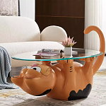 Дизайнерский журнальный стол с основанием в виде кота Bivan варинант исполнения - 1 | Loft Concept в Саратове