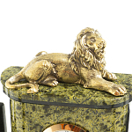 Настольный письменный набор из змеевика и бронзы с декором в виде льва Successful Leader варинант исполнения - 3 | Loft Concept в Саратове