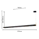 Подвесной светильник линейный вытянутой формы с черным матовым корпусом и золотистыми акцентами Line Pendant варинант исполнения - 2 | Loft Concept в Саратове