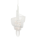 Люстра белая в форме спирали с декором из круглых деревянных бусин White Wooden Beads варинант исполнения - 2 | Loft Concept в Саратове