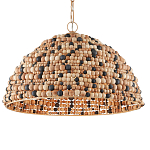 Подвесной светильник в форме купола из деревянных бусин Wooden Beads варинант исполнения - 1 | Loft Concept в Саратове