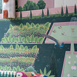 Обои ручная роспись Mahal Garden Original colourway on blue painted Xuan paper варинант исполнения - 4 | Loft Concept в Саратове