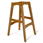 Барный стул со спинкой и подлокотниками на 4-х деревянных ножках Кремовый Велюр Ava Charm варинант исполнения - 5 | Loft Concept в Саратове