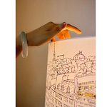 Настольная лампа с принтом на белом тканевом абажуре Roof Garden Lamp варинант исполнения - 1 | Loft Concept в Саратове