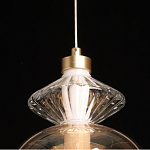 Подвесной светильник с вертикальной композицией из прозрачных и янтарных стеклянных шаров и ромбов Gabriel Scott Luna варинант исполнения - 19 | Loft Concept в Саратове