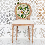 Стул бежевый из натурального бука с изображением птицы в саду Blooming Colored Birds варинант исполнения - 3 | Loft Concept в Саратове