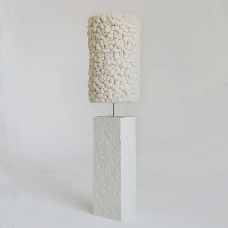Торшер белый с вязаным абажуром Woolen Floor Lamp Белый Торшер белый с вязаным абажуром Woolen Floor Lamp Белый в Саратове | Loft Concept
