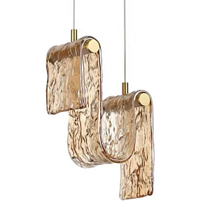 Подвесной светильник волнистой формы из фактурного стекла Wave