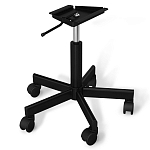 Стул с мягкой серой обивкой из велюра и подъемно-поворотным механизмом на черных колесиках Harper Gray варинант исполнения - 4 | Loft Concept в Саратове