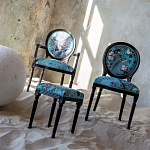 Полукресло из массива бука бирюзовое с изображением птиц и цветов Turquoise Chinoiserie Garden Chair варинант исполнения - 7 | Loft Concept в Саратове