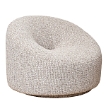 Кресло вращающееся круглой формы из серого шенилла Favorite Vacation Place варинант исполнения - 4 | Loft Concept в Саратове