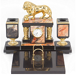 Настольный письменный набор из яшмы и долерита с декором виде льва Manager Organizer варинант исполнения - 1 | Loft Concept в Саратове