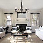 Люстра черного цвета ручной работы с канделябрами и переплетенной проволочной драпировкой Elstead Lighting варинант исполнения - 6 | Loft Concept в Саратове