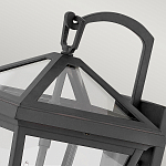 Настенный фонарь черного цвета с прозрачным стеклянным плафоном трапециевидной формы Hinkley варинант исполнения - 8 | Loft Concept в Саратове