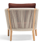 Дизайнерское уличное кресло из массива дерева с веревочной спинкой BOBOLI Armchair варинант исполнения - 5 | Loft Concept в Саратове