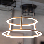 Люстра золотого цвета с 2-мя светодиодными кольцами Eurofase варинант исполнения - 8 | Loft Concept в Саратове