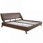 Кровать двуспальная с изголовьем из экокожи шоколадно-коричневого цвета Modern Look варинант исполнения - 2 | Loft Concept в Саратове