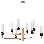 Люстра на штанге с 8-ю цилиндрическими матовыми плафонами и шарами из камня Orb Essence варинант исполнения - 4 | Loft Concept в Саратове