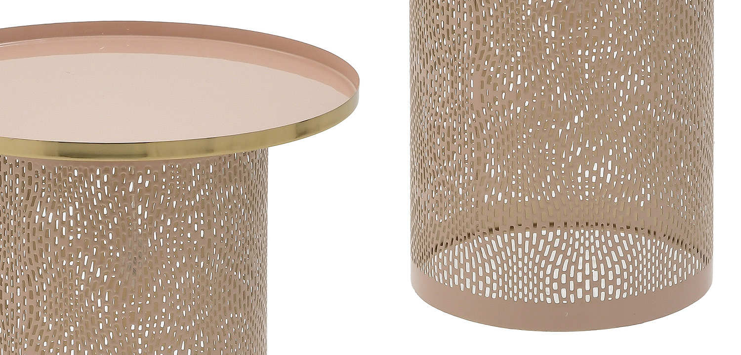 Круглый металлический приставной стол Azure Pink Pastel Metal Table Круглый металлический приставной стол Azure Pink Pastel Metal Table - Loft-Concept в Саратове