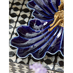 Менажница темно-синяя фарфоровая с бронзовой фигуркой ангела Eden Garden варинант исполнения - 4 | Loft Concept в Саратове