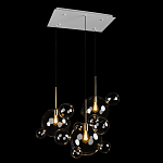 Люстра подвесная 3 лампы с прозрачными стеклянными шарами и золотыми деталями Giopato & Coombes варинант исполнения - 4 | Loft Concept в Саратове