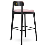 Барный стул из массива ясеня с обивкой из рогожки Elegant Ash Shape варинант исполнения - 3 | Loft Concept в Саратове