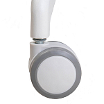 Стул с мягкой синей обивкой из велюра и подъемно-поворотным механизмом на белых колесиках Harper Blue and White варинант исполнения - 7 | Loft Concept в Саратове