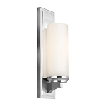 Бра для ванных комнат с белым цилиндрическим плафоном на прямоугольном основании цвета хром Feiss варинант исполнения - 1 | Loft Concept в Саратове