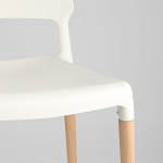 Пластиковый стул на ножках из массива бука Ferret White варинант исполнения - 8 | Loft Concept в Саратове