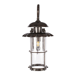 Уличный настенный светильник с цилиндрическим плафоном и изогнутым кованым каркасом Elysian Lanterns варинант исполнения - 2 | Loft Concept в Саратове