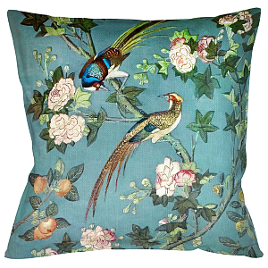 Подушка декоративная с изображением птицы в саду Chinoiserie Birds in the Garden Cushion
