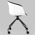 Офисное кресло из пластика с мягким сиденьем Eggshell Black варинант исполнения - 3 | Loft Concept в Саратове