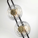 Подвесной светильник с 2-мя прозрачными стеклянными плафонами и золотистыми центральными вставками Virelia  варинант исполнения - 6 | Loft Concept в Саратове