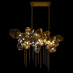 Люстра подвесная с 22-мя гранёными стеклянными плафонами с вертикальными подвесками Gilded Mirage  варинант исполнения - 3 | Loft Concept в Саратове