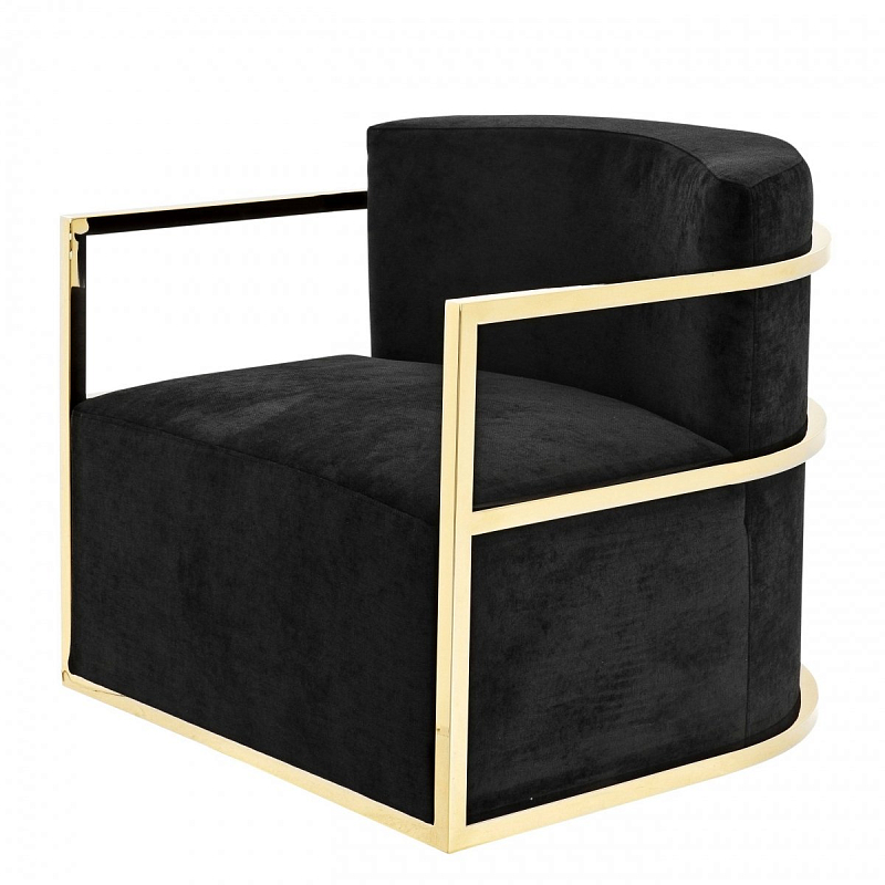 Кресло Eichholtz Chair Emilio Gold Черный Глянцевое золото Кресло Eichholtz Chair Emilio Gold Черный Глянцевое золото в Саратове | Loft Concept
