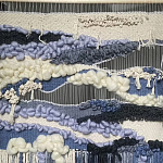 Современное ткачество гобелен в синих оттенках Blue Undine II варинант исполнения - 1 | Loft Concept в Саратове